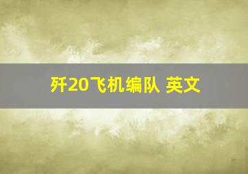 歼20飞机编队 英文